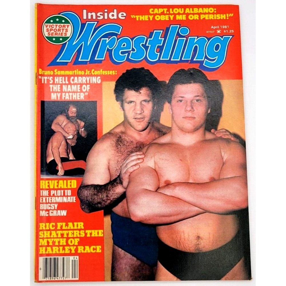 INSIDE WRESTLING APRIL 1981 CAPTAIN LOU ALBANO RIC FLAIR BRUNO SAMMARTINO JR.